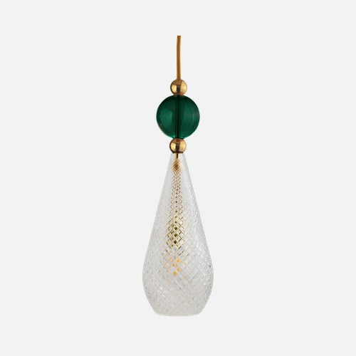 Smykke Pendant lamp L Crystal check Ivy green ball