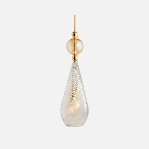 Smykke Pendant lamp L Crystal swirl Golden smoke ball