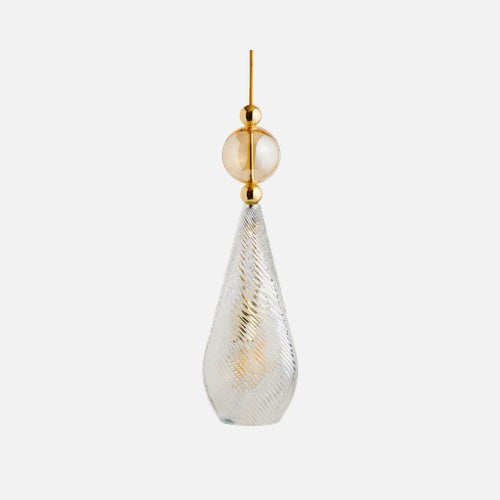 Smykke Pendant lamp L Crystal swirl Golden smoke ball