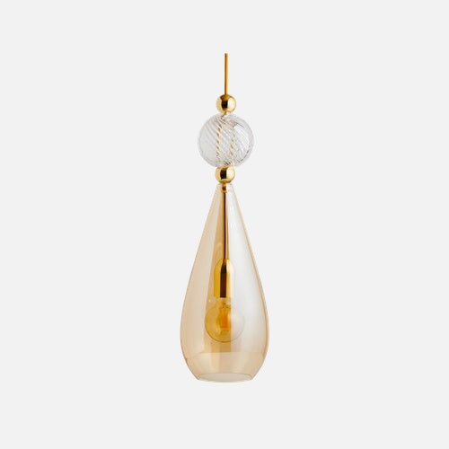 Smykke Pendant lamp L Golden smoke Crystal swirl ball