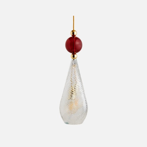 Smykke Pendant lamp L Crystal swirl Ruby ball