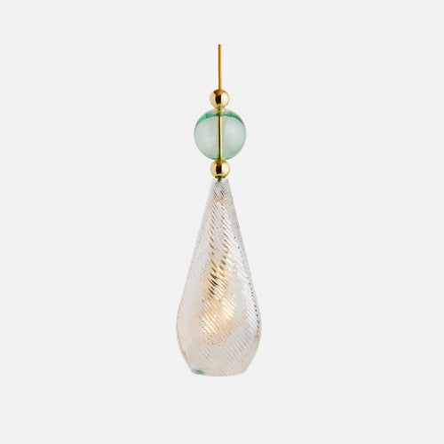 Smykke Pendant lamp L Crystal swirl Forest green ball