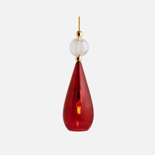 Smykke Pendant lamp L Ruby Crystal swirl ball