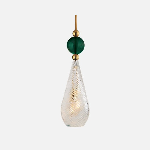 Smykke Pendant lamp L Crystal swirl Ivy green ball