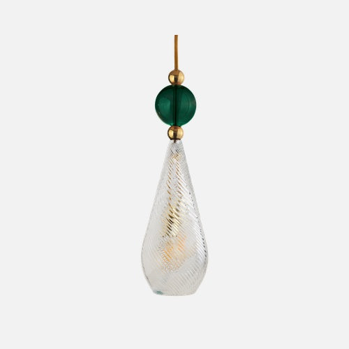 Smykke Pendant lamp L Crystal swirl Ivy green ball