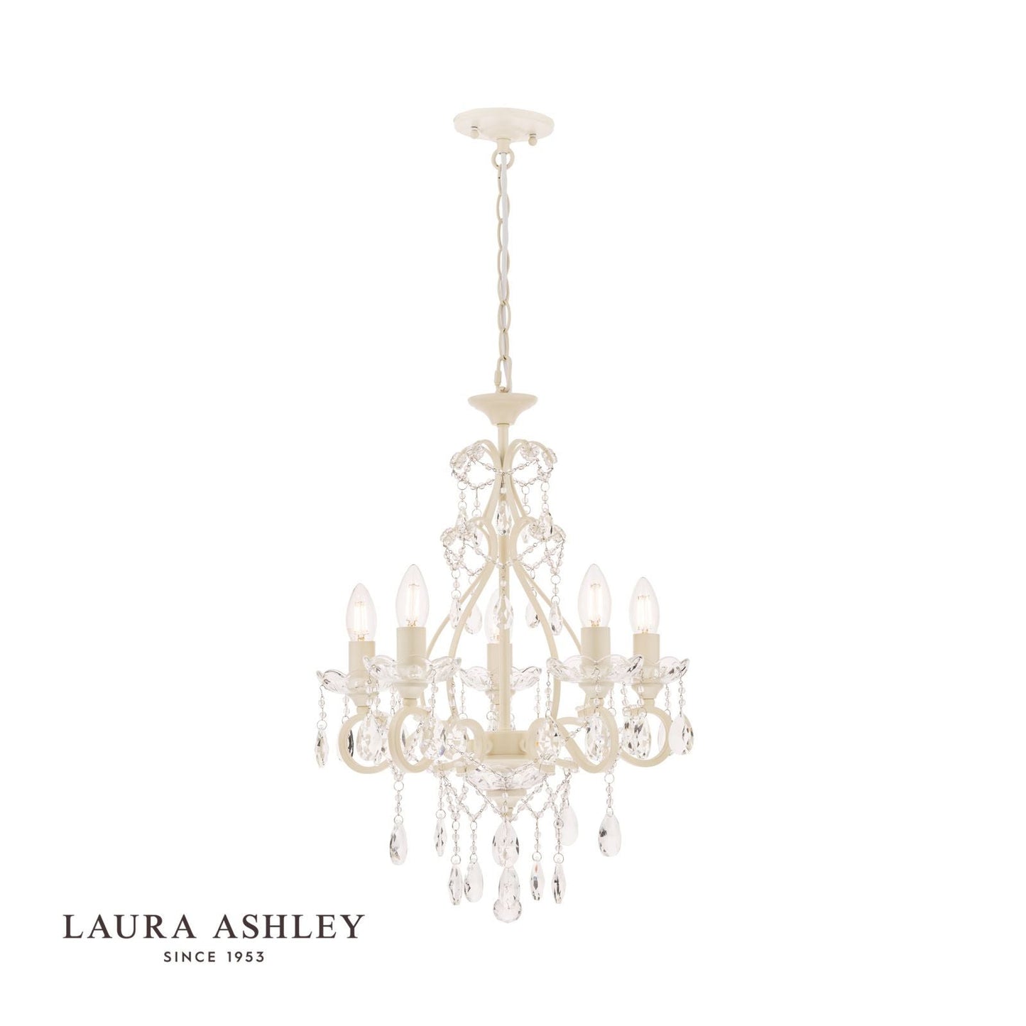 Laura Ashley Shamley 5lt Chandelier Matt White Glass