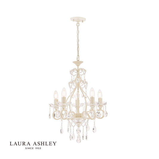 Laura Ashley Shamley 5lt Chandelier Matt White Glass