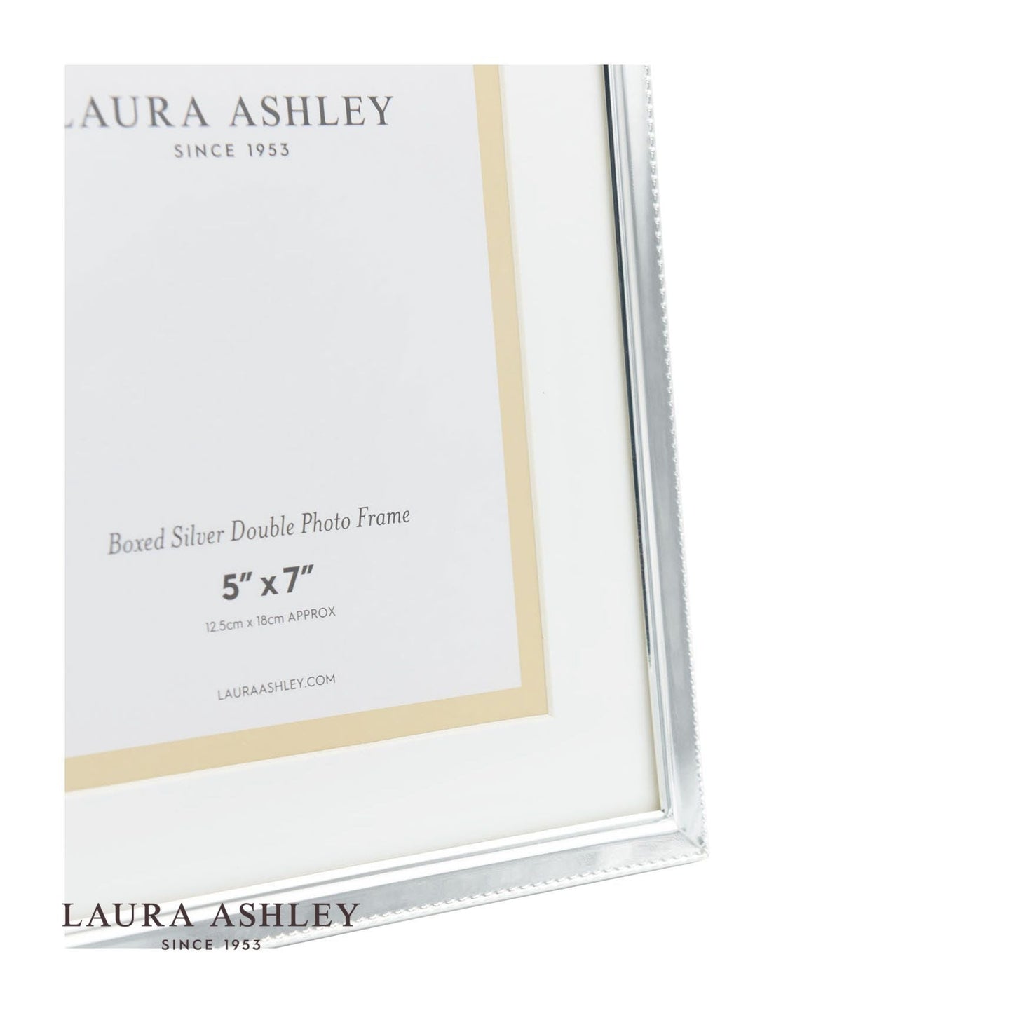 Laura Ashley Boxed Photo Frame Polished Silver 5x7 inch