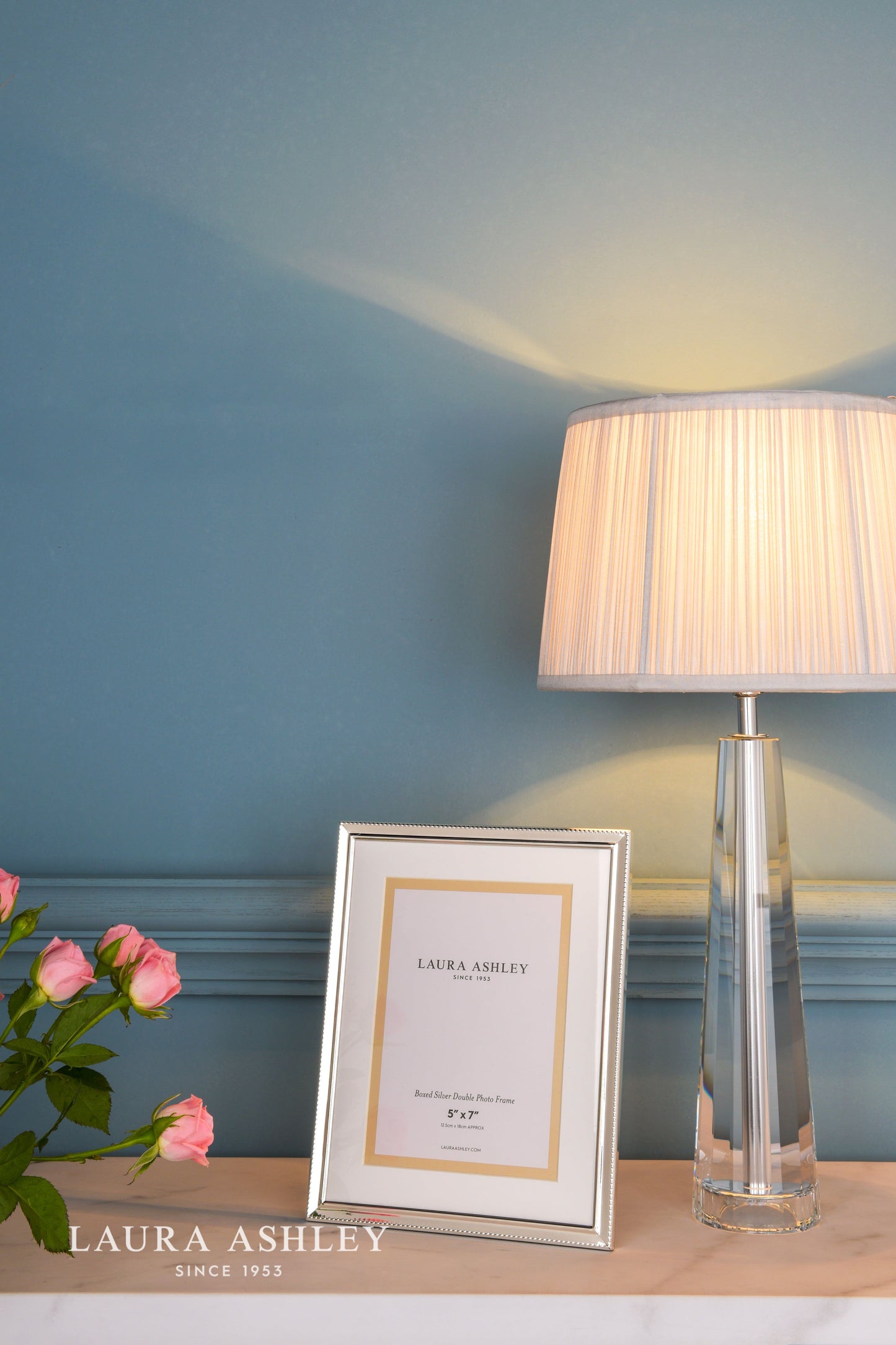 Laura Ashley Boxed Photo Frame Polished Silver 5x7 inch