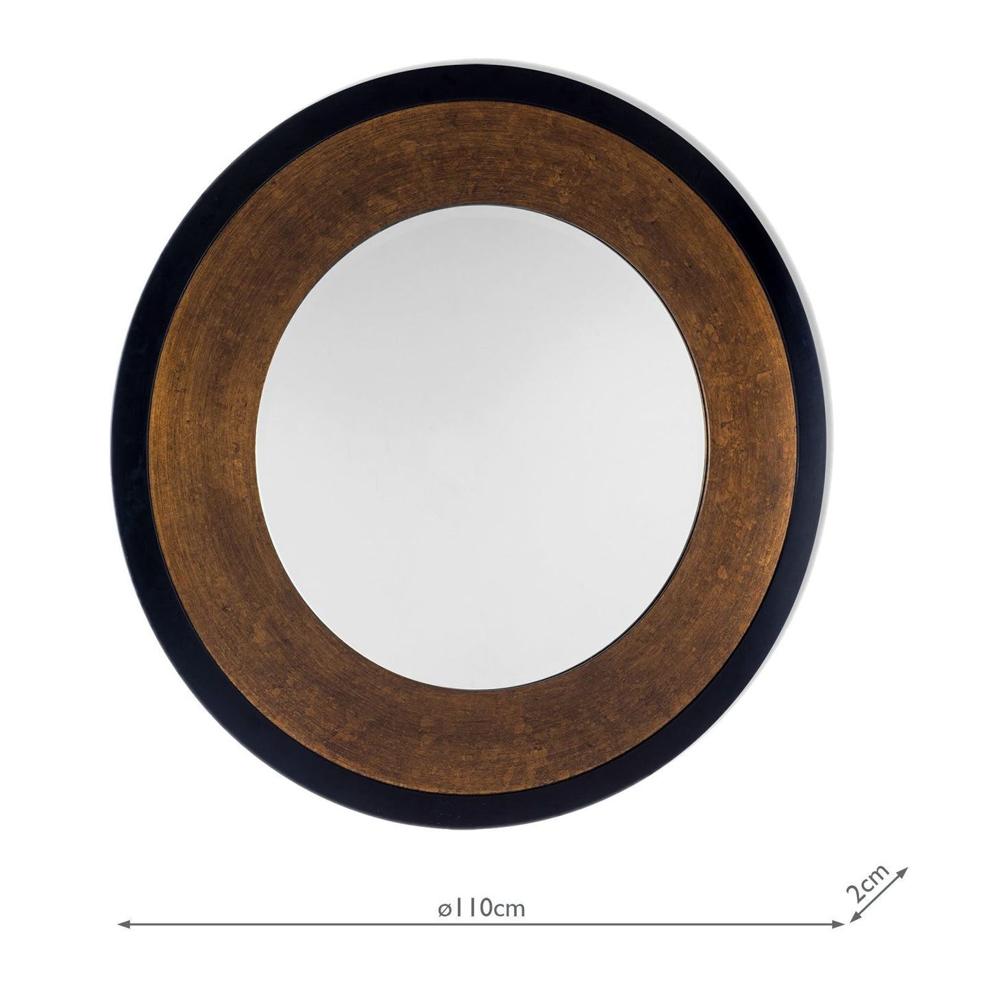 Laura Ashley Cara Large Round Mottled Bronze Mirror 110cm