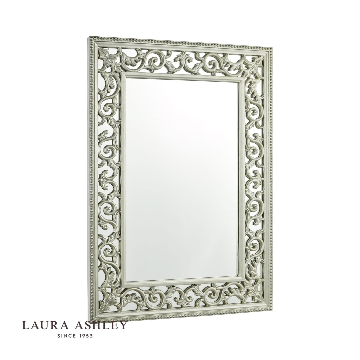 Laura Ashley Rococo Rectangle Mirror Ornate Frame Detailing In Champagne 110 x 80cm