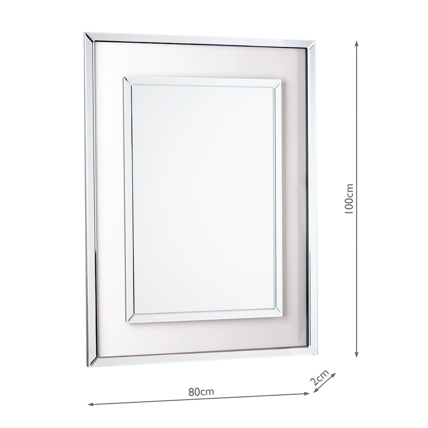 Laura Ashley Evie Small Rectangle Mirror Clear Frame 100 x 80cm