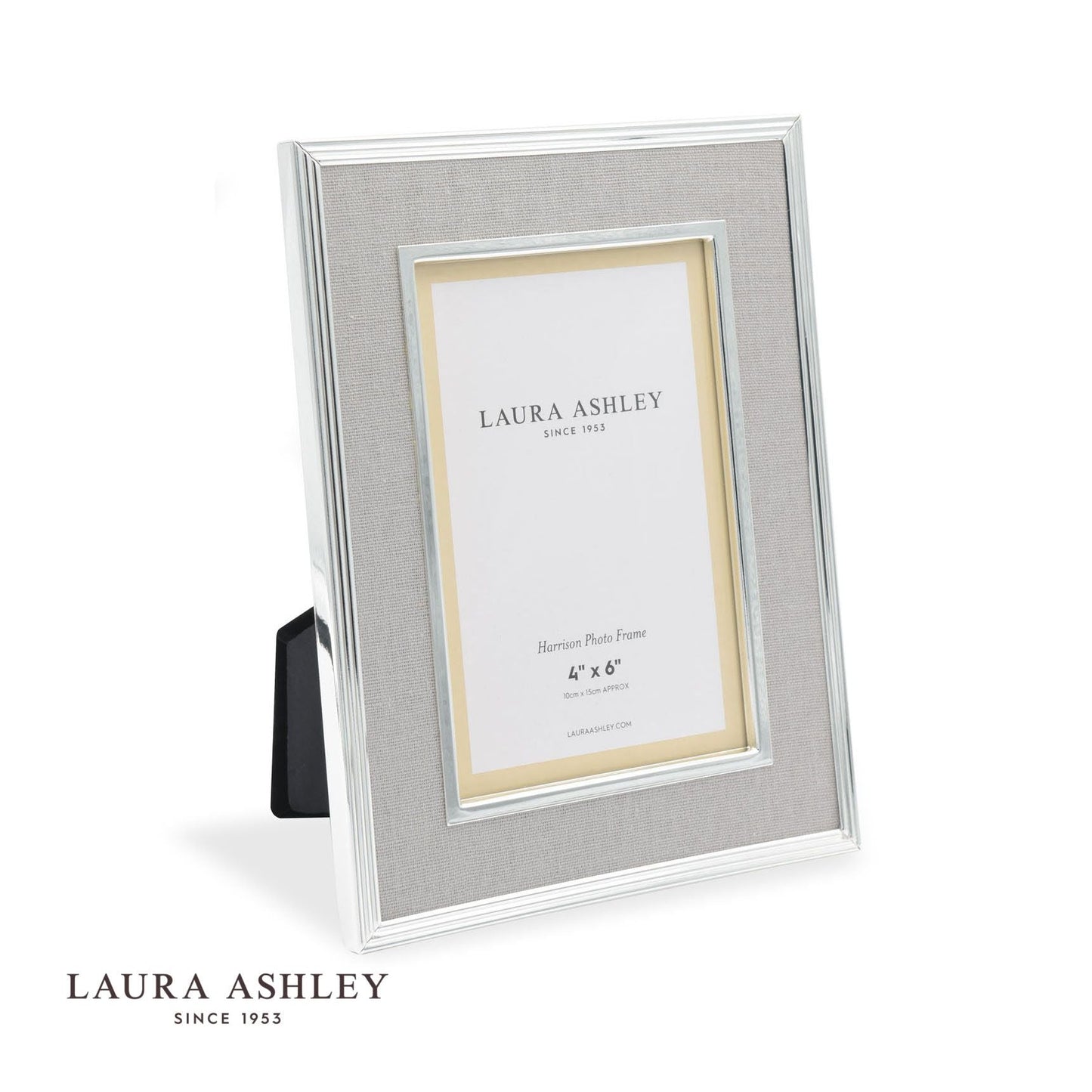 Laura Ashley Harrison Photo Frame Pale Charcoal Linen 4x6 Inch