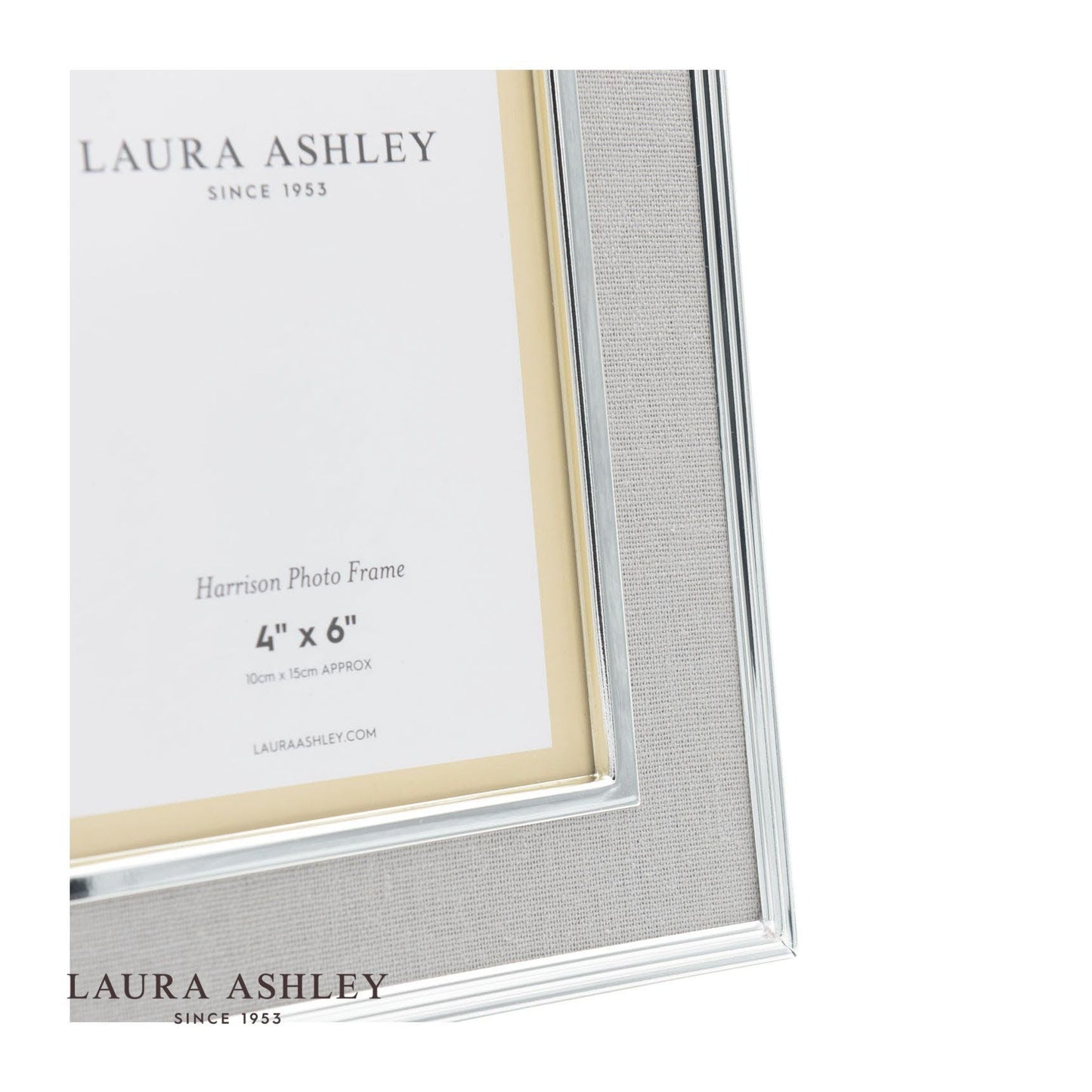 Laura Ashley Harrison Photo Frame Pale Charcoal Linen 4x6 Inch