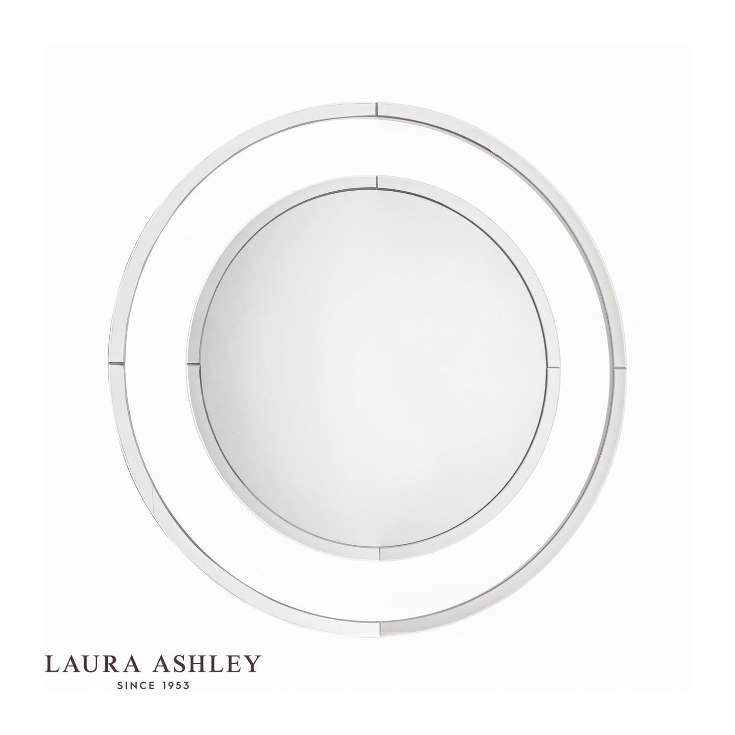 Laura Ashley Evie Large Round Mirror Clear Frame 100cm