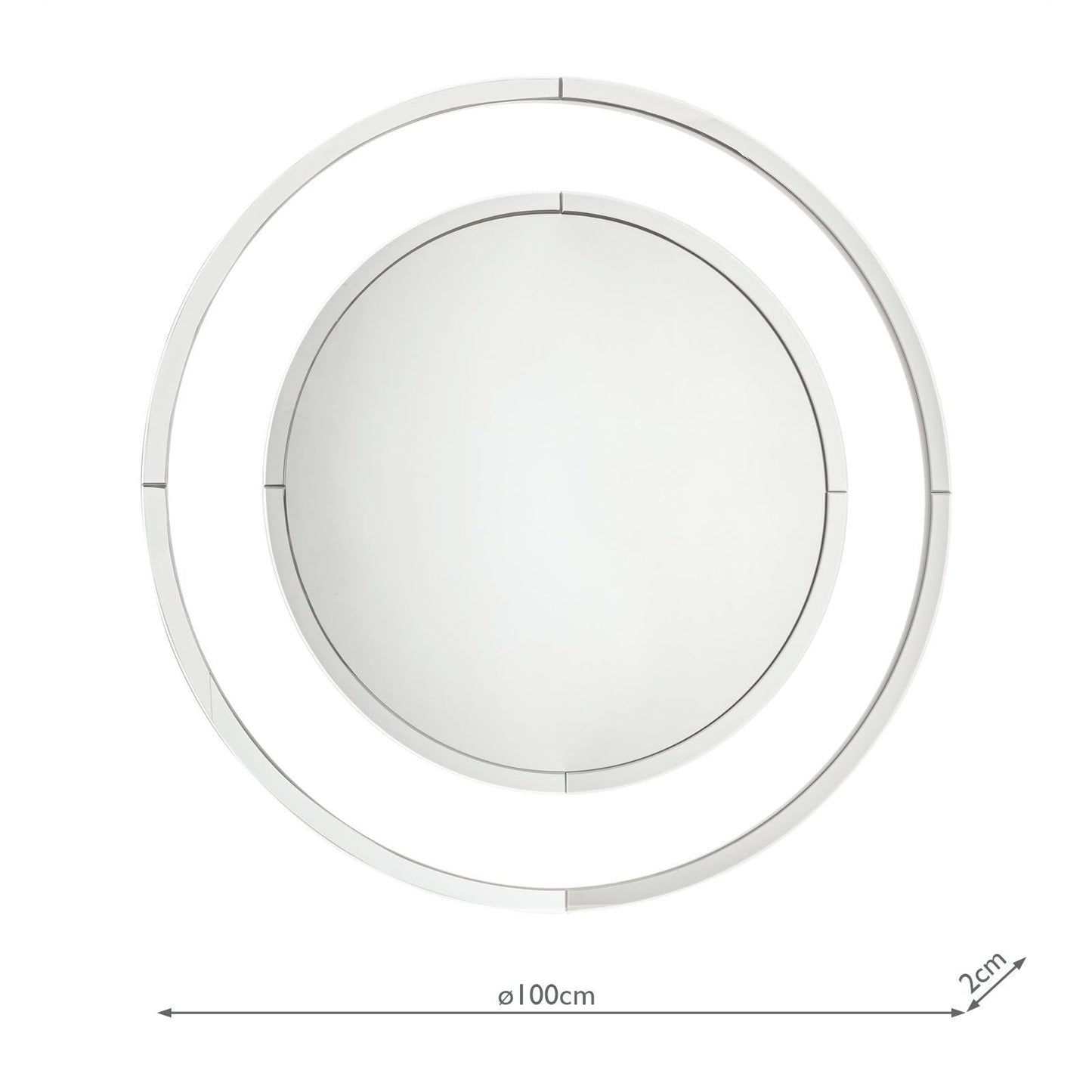 Laura Ashley Evie Large Round Mirror Clear Frame 100cm