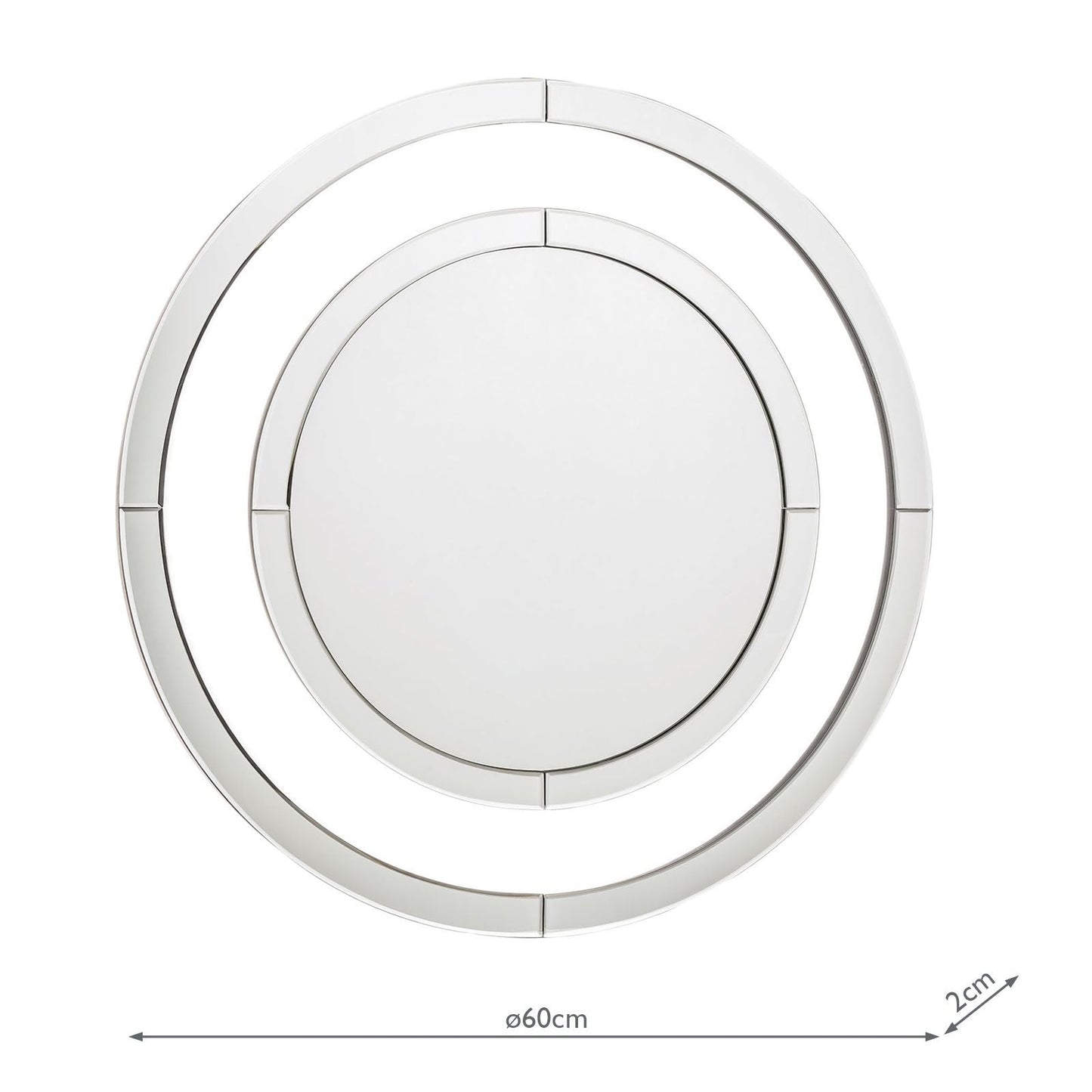 Laura Ashley Evie Small Round Mirror Clear Frame 60cm