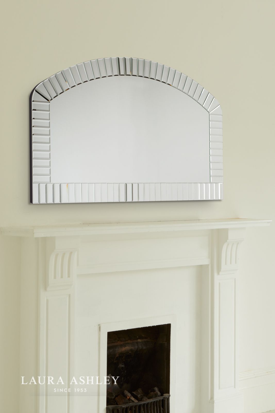 Laura Ashley Capri Arched Over Mantel Bevelled Mirror 78 x 125cm