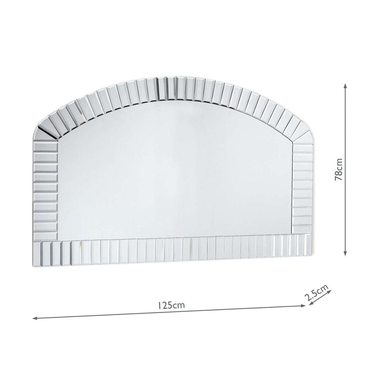 Laura Ashley Capri Arched Over Mantel Bevelled Mirror 78 x 125cm