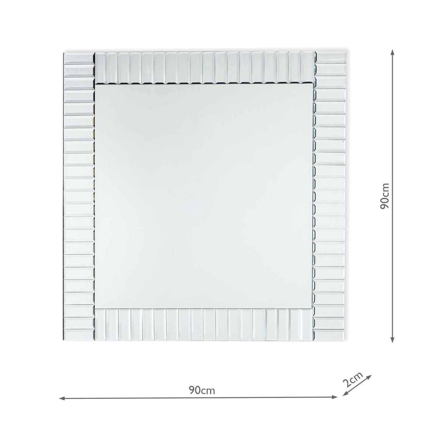 Laura Ashley Capri Large Square Bevelled Mirror 90cm