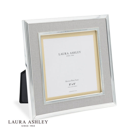 Laura Ashley Harrison Photo Frame Pale Charcoal Linen 5x5 Inch