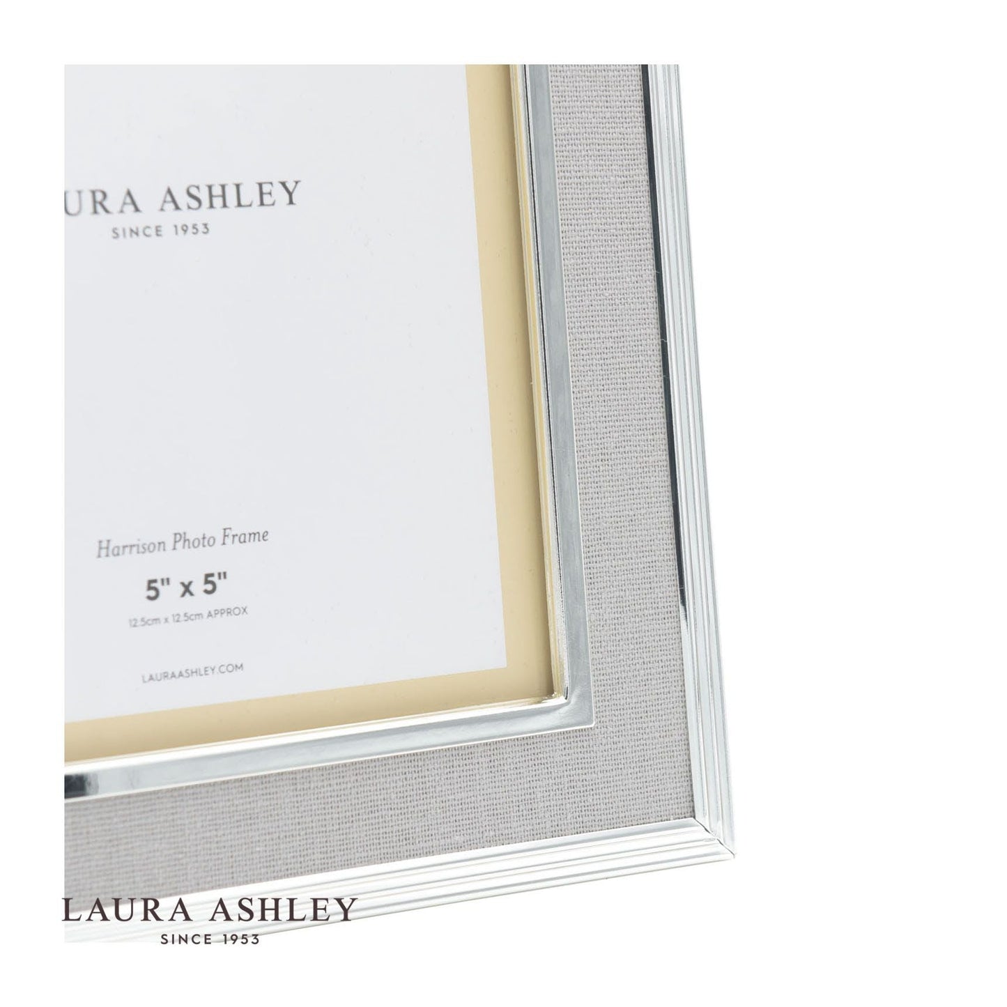 Laura Ashley Harrison Photo Frame Pale Charcoal Linen 5x5 Inch