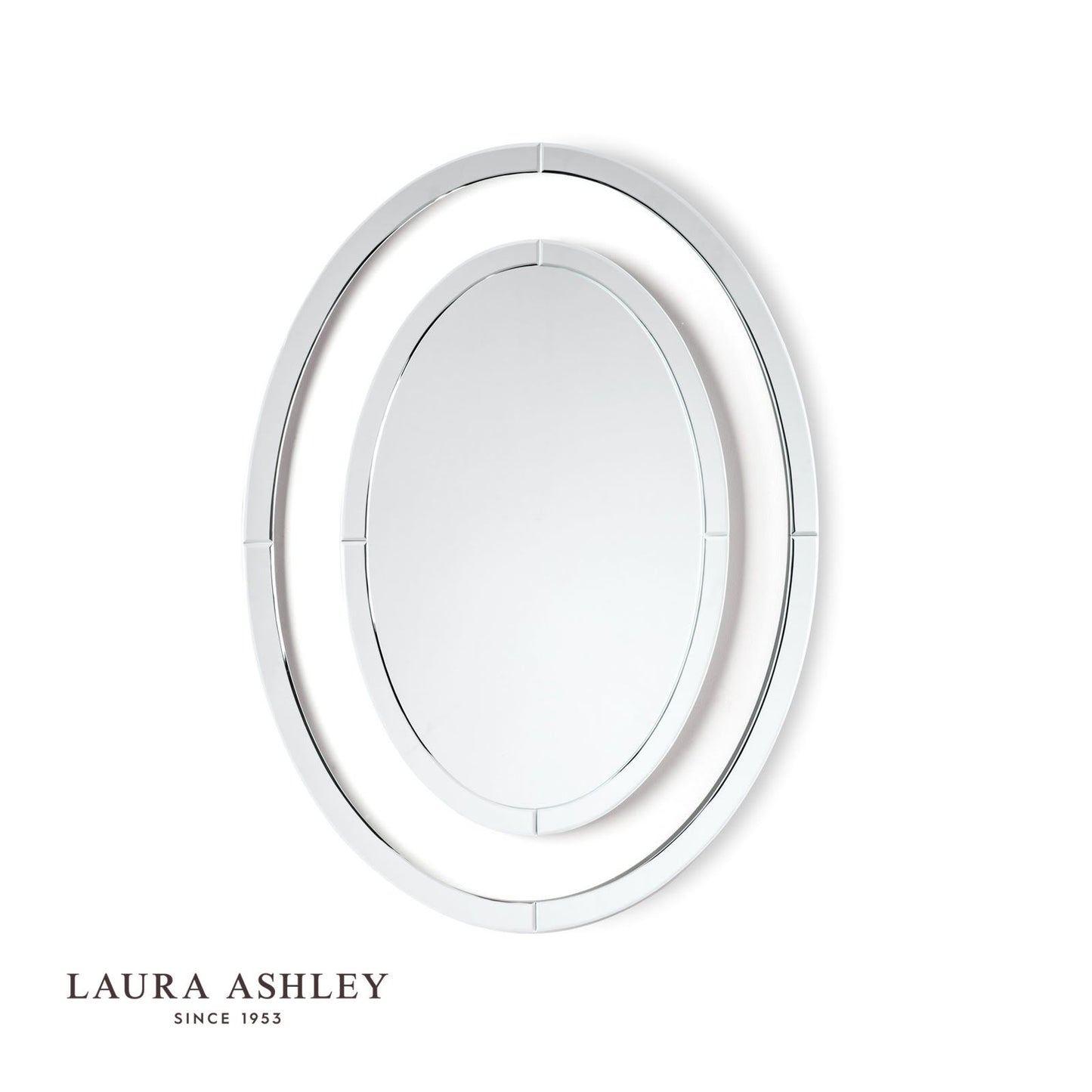 Laura Ashley Evie Oval Mirror Clear Frame 80 x 60cm