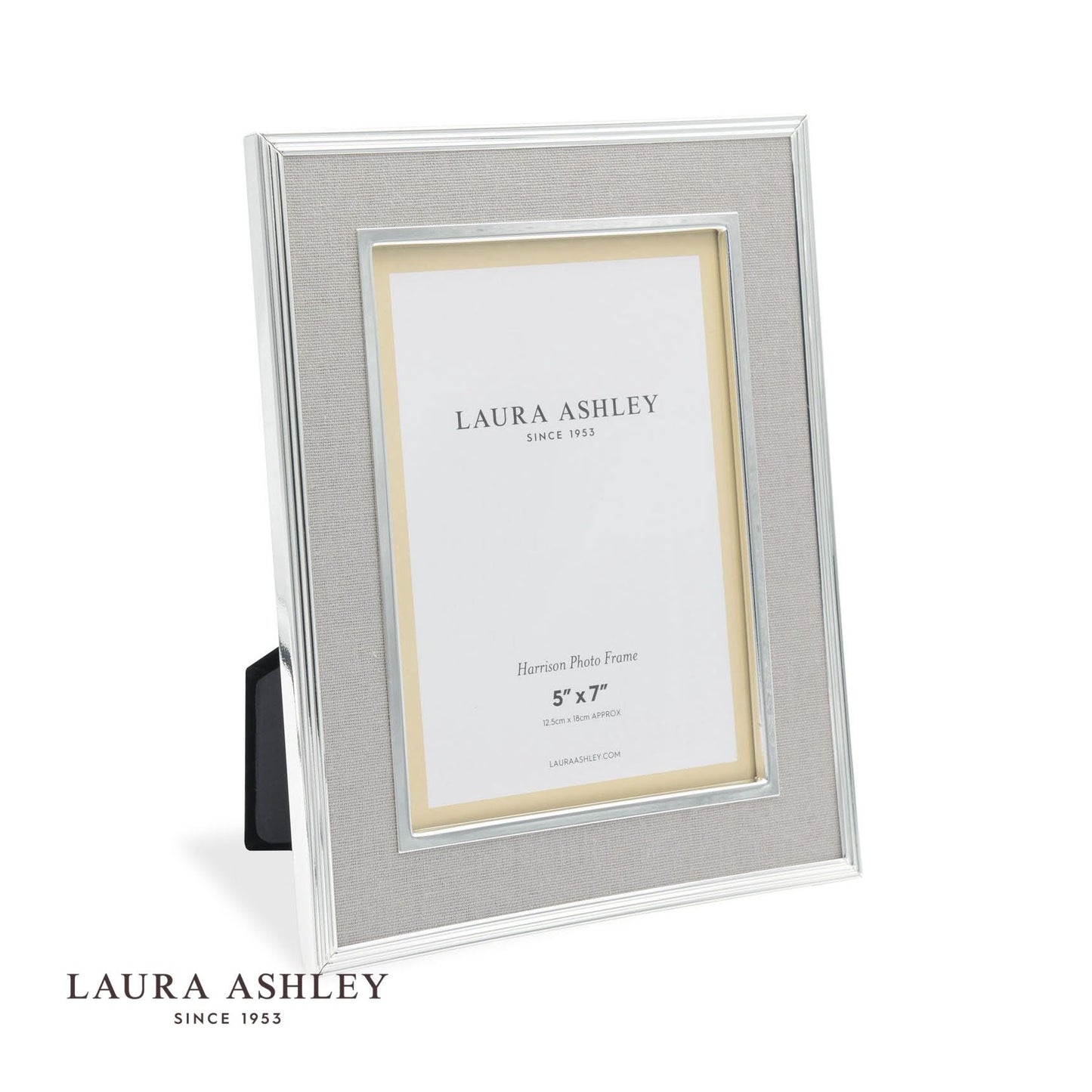 Laura Ashley Harrison Photo Frame Pale Charcoal Linen 5x7 Inch