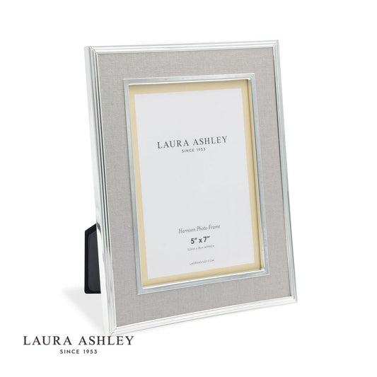 Laura Ashley Harrison Photo Frame Pale Charcoal Linen 5x7 Inch