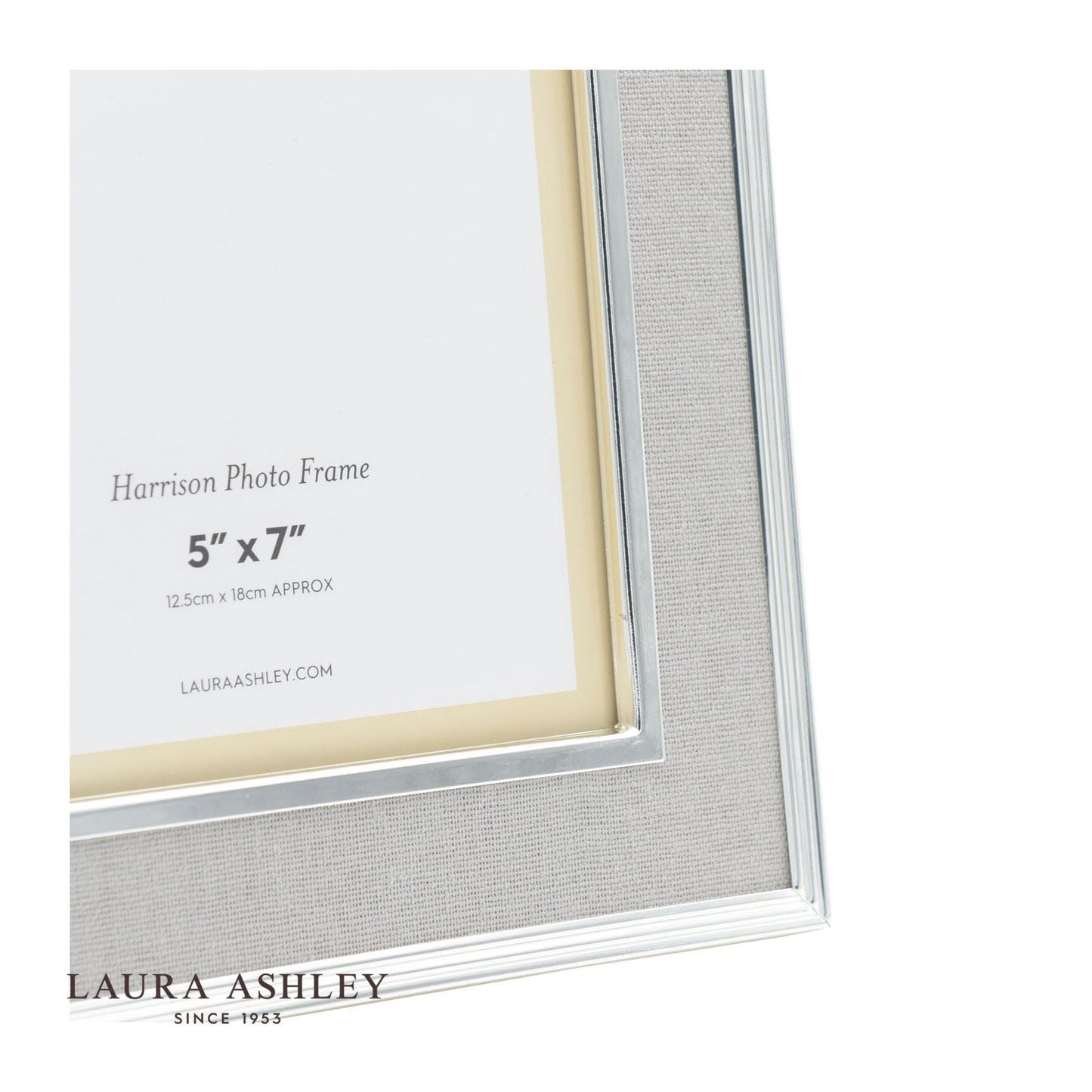 Laura Ashley Harrison Photo Frame Pale Charcoal Linen 5x7 Inch