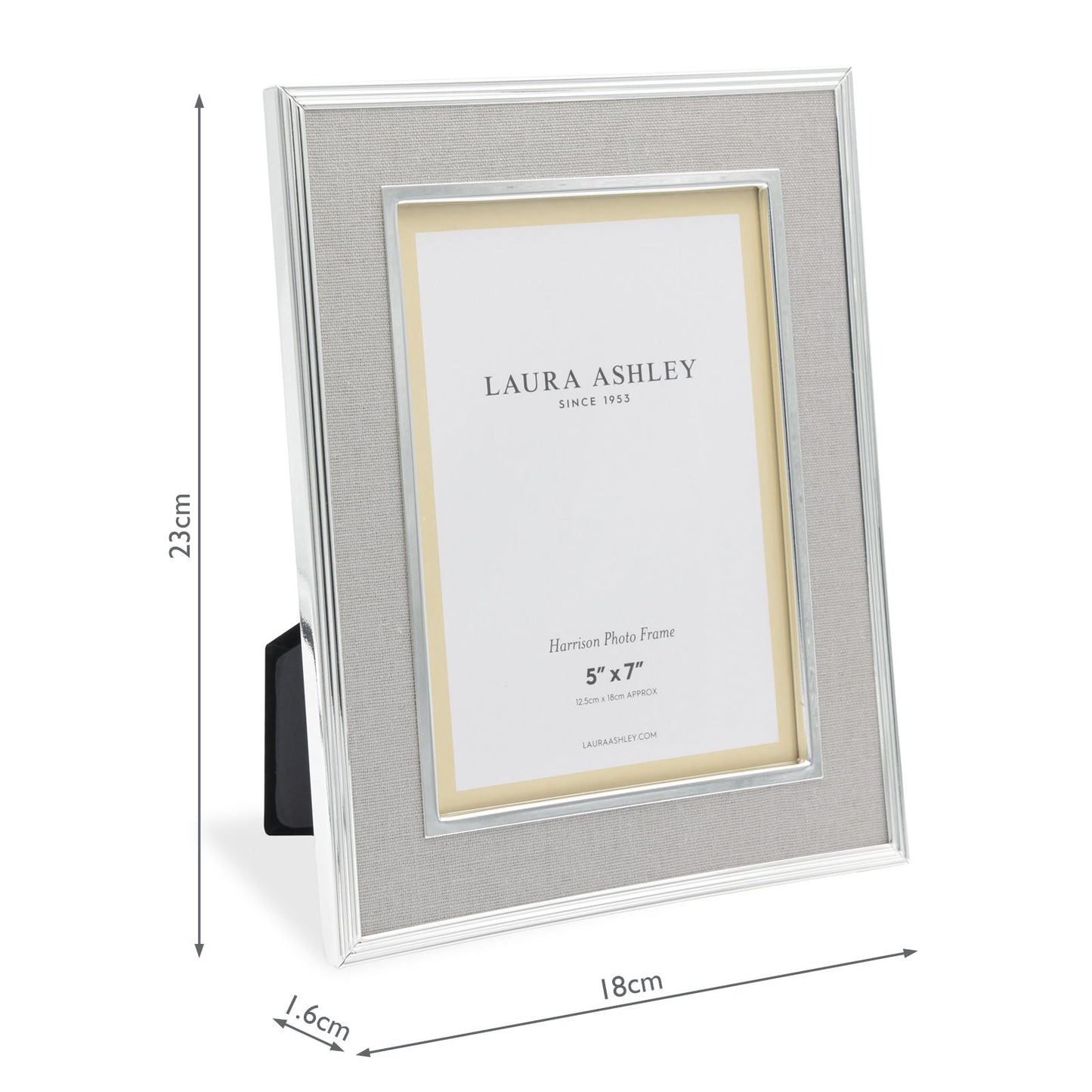 Laura Ashley Harrison Photo Frame Pale Charcoal Linen 5x7 Inch