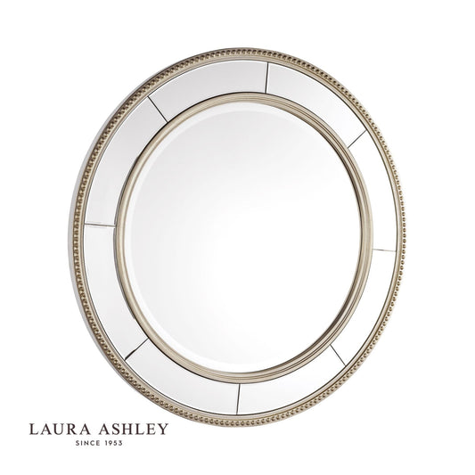 Laura Ashley Nolton Round Mirror Distressed Glass 110cm