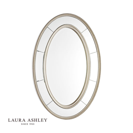 Laura Ashley Nolton Oval Mirror Distressed Glass 90 x 60cm