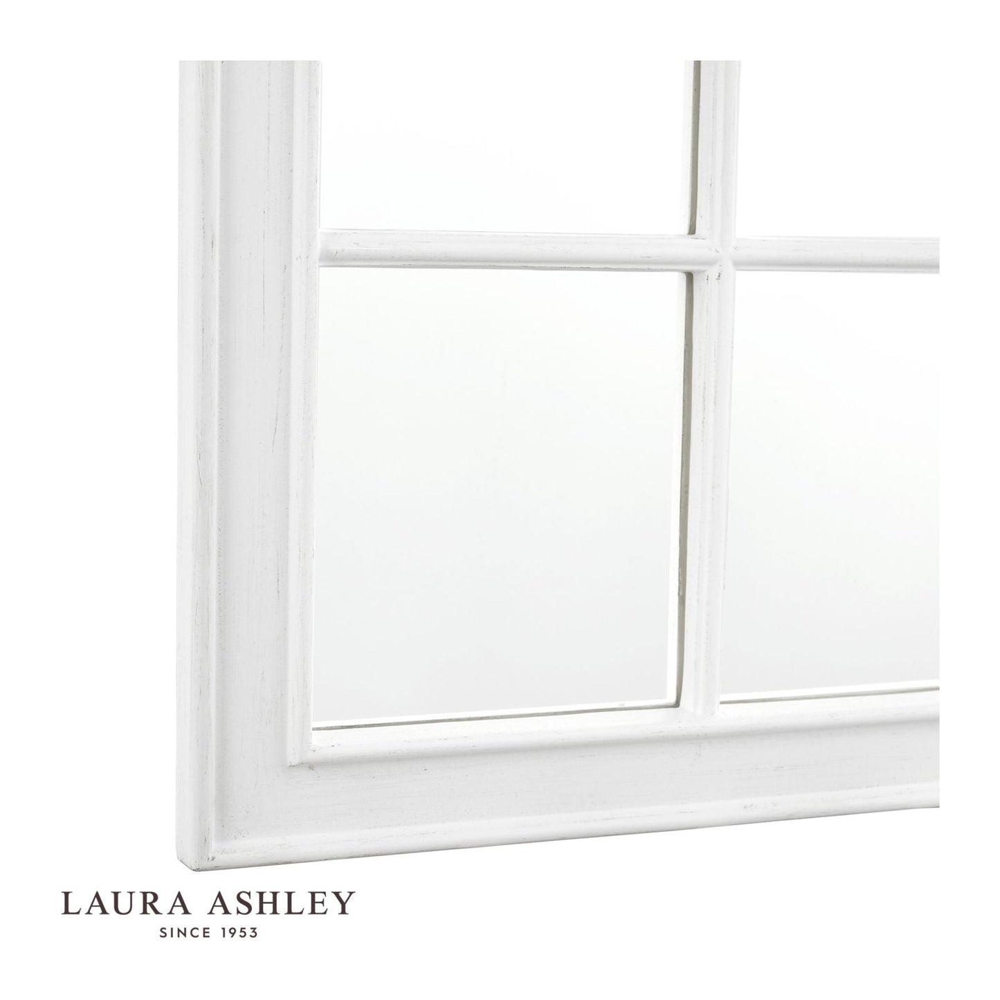 Laura Ashley Coombs Rectangle Mirror Distressed Ivory 120 x 56cm