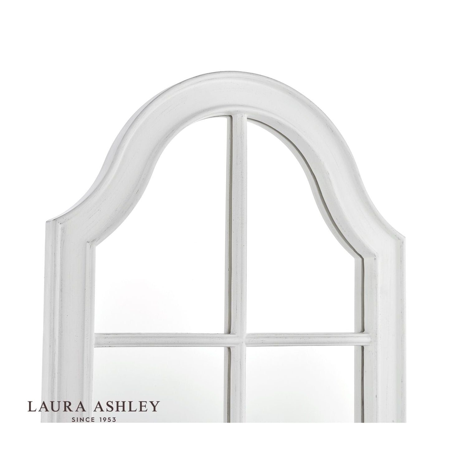 Laura Ashley Coombs Rectangle Mirror Distressed Ivory 120 x 56cm