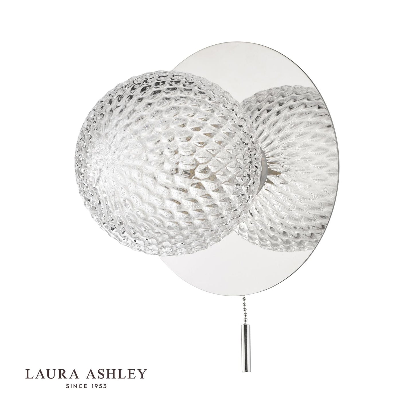 Laura Ashley Prague Bathroom Wall Light Glass Polished Chrome IP44