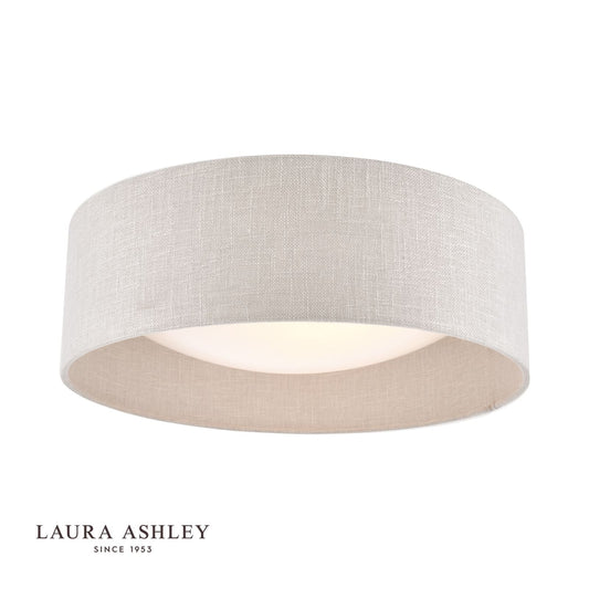 Laura Ashley Bacall 2lt Flush Silver Linen Shade