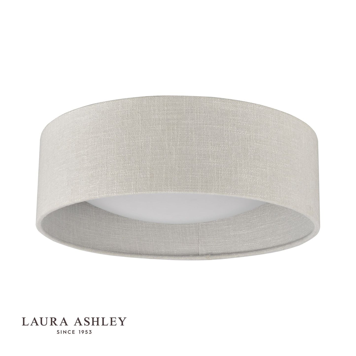 Laura Ashley Bacall 2lt Flush Silver Linen Shade