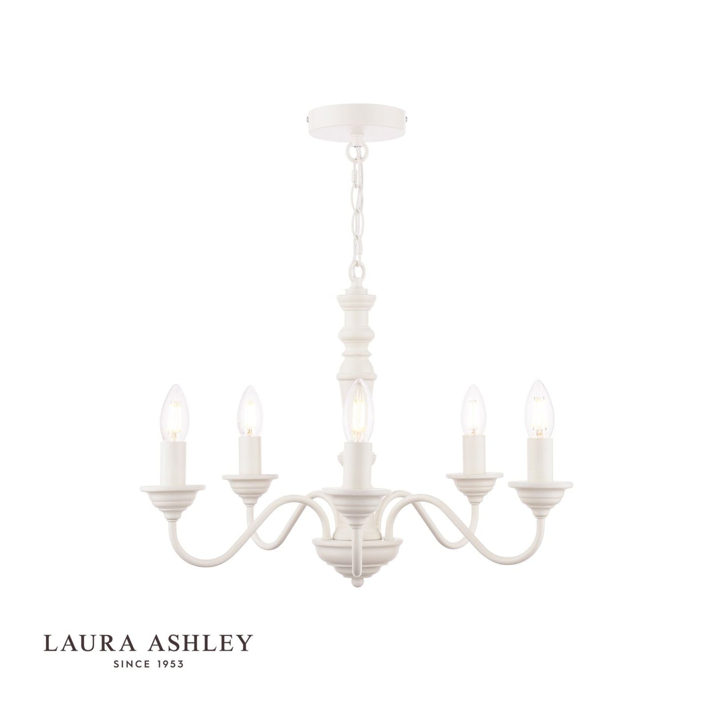 Laura Ashley Tate 5lt Pendant Distressed Off White Fitting Only