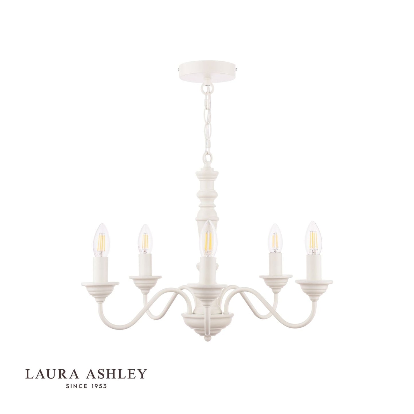 Laura Ashley Tate 5lt Pendant Distressed Off White Fitting Only