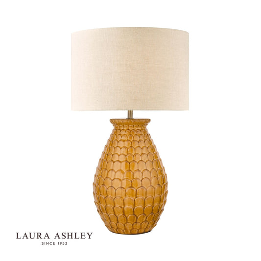 Laura Ashley Liza Ceramic Table Lamp Orange With Shade