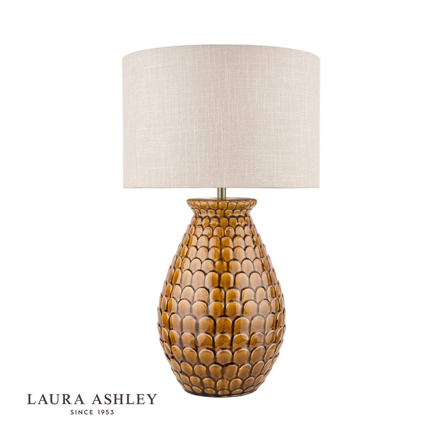 Laura Ashley Liza Ceramic Table Lamp Orange With Shade