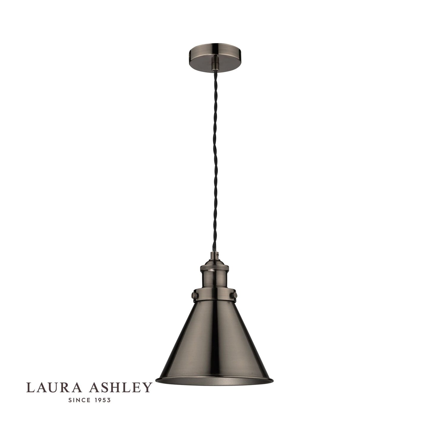 Laura Ashley Rufus Pendant Industrial Nickel