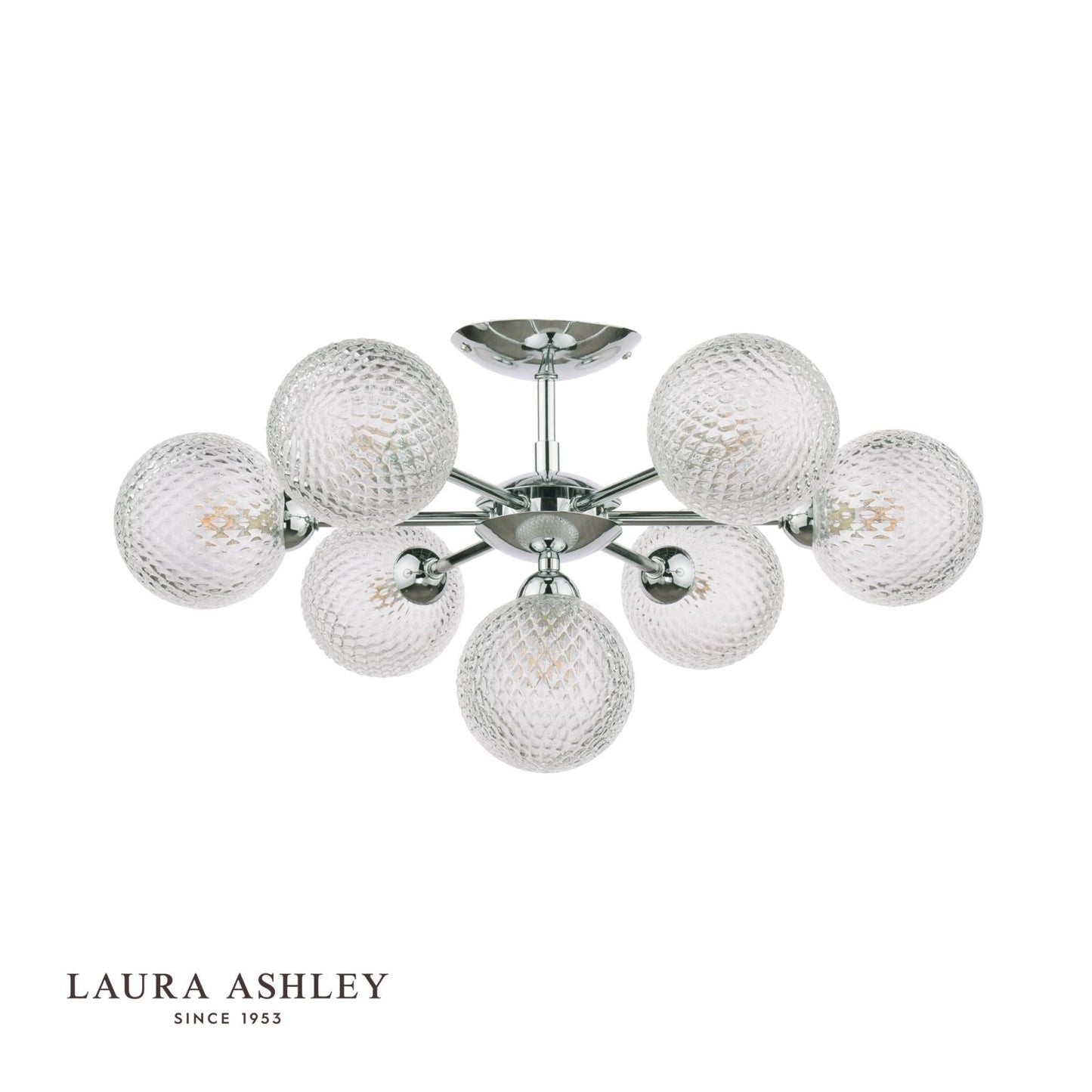 Laura Ashley Atherton 7lt Semi Flush Polished Chrome Glass