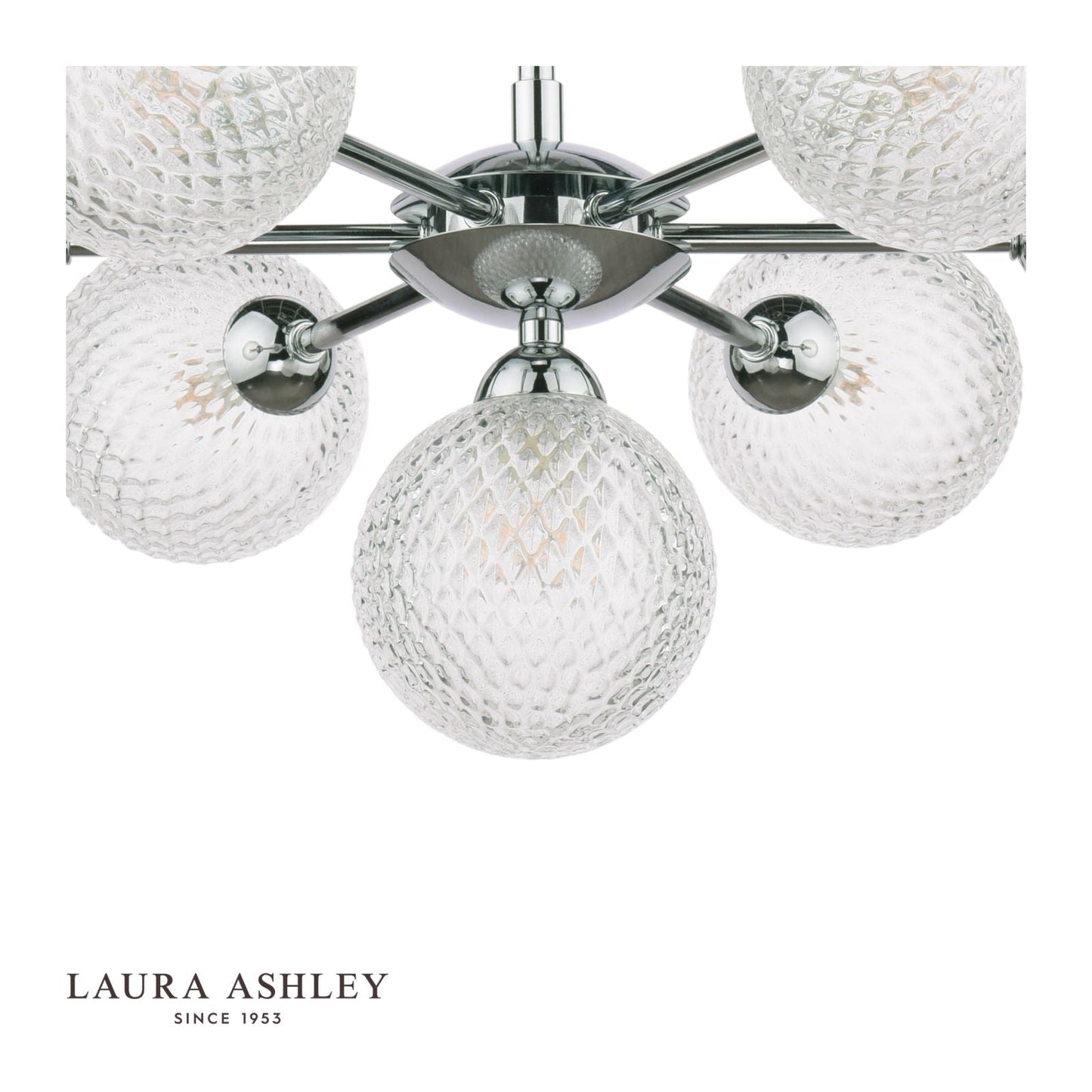 Laura Ashley Atherton 7lt Semi Flush Polished Chrome Glass