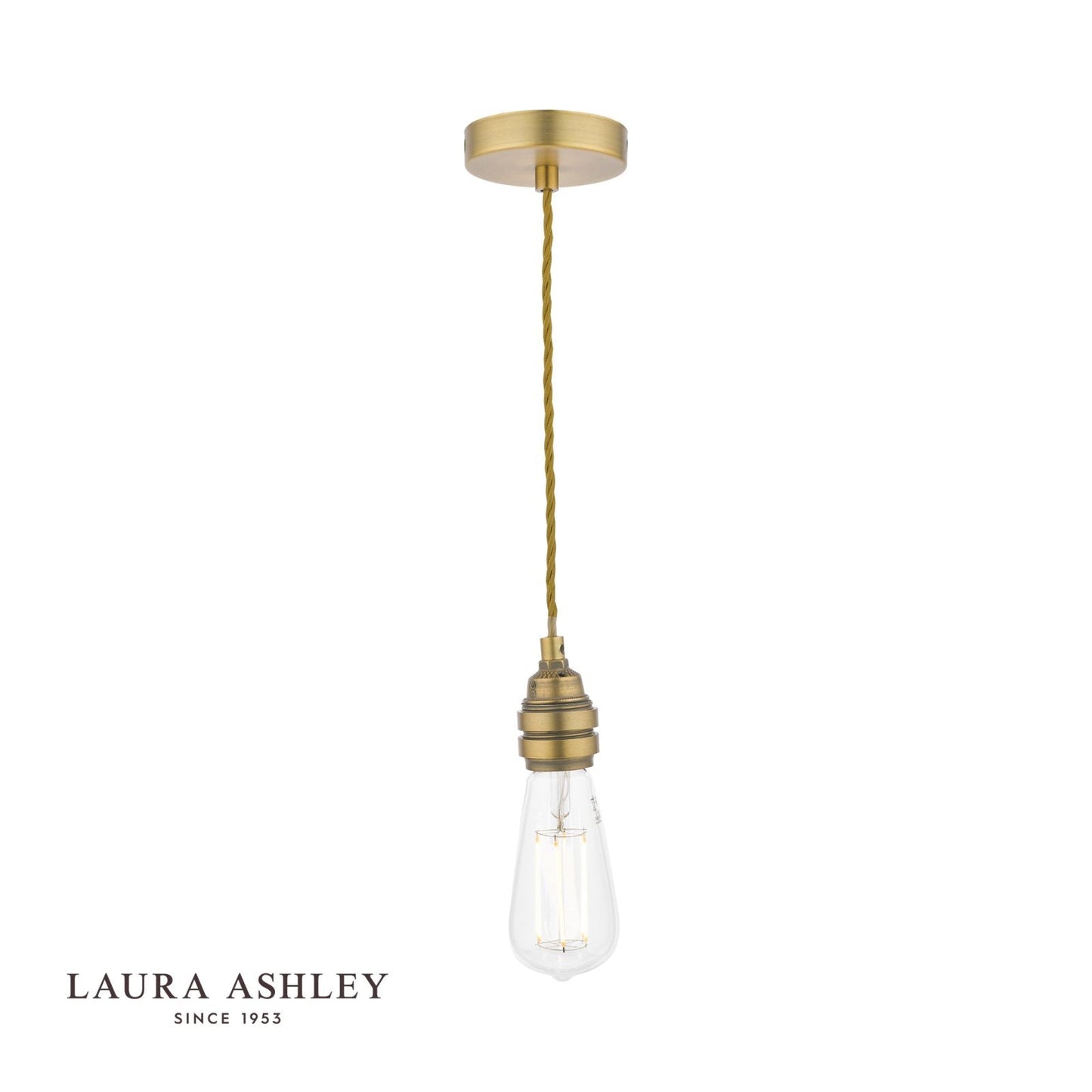 Laura Ashley Flute E27 Suspension Antique Brass