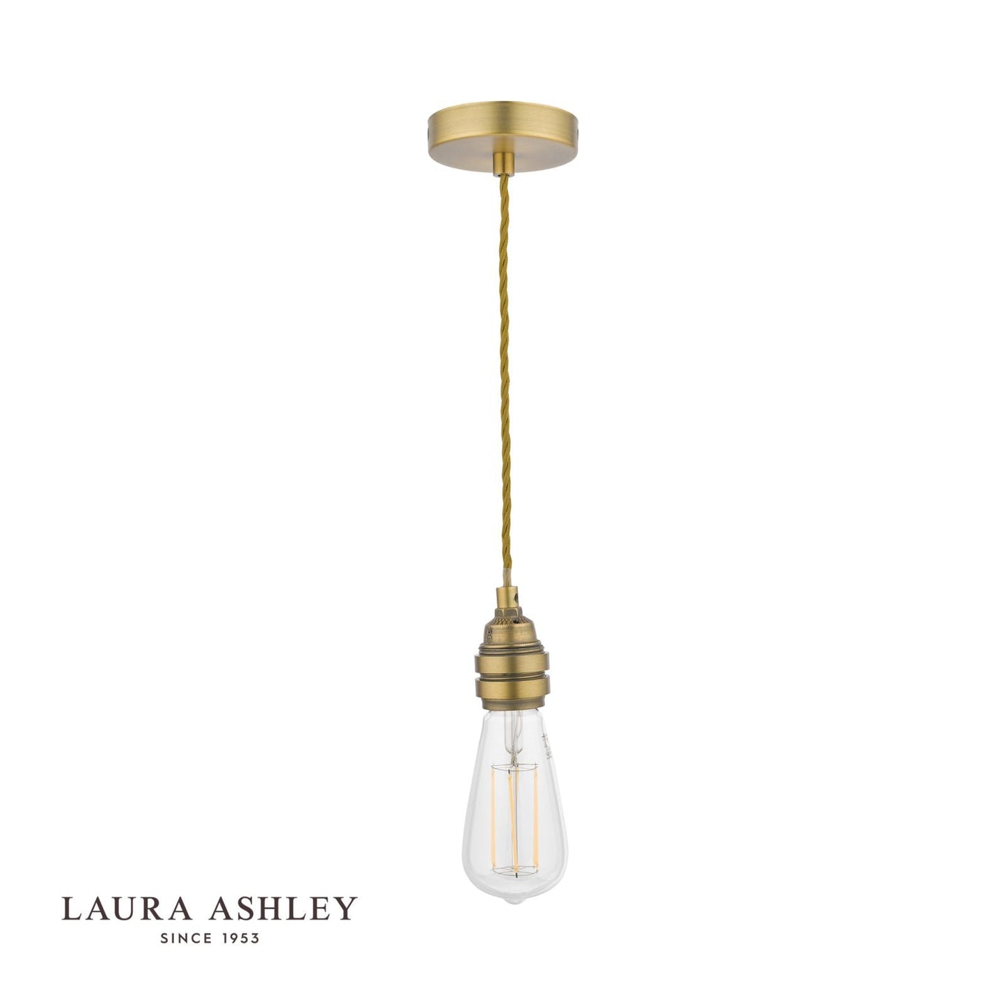 Laura Ashley Flute E27 Suspension Antique Brass