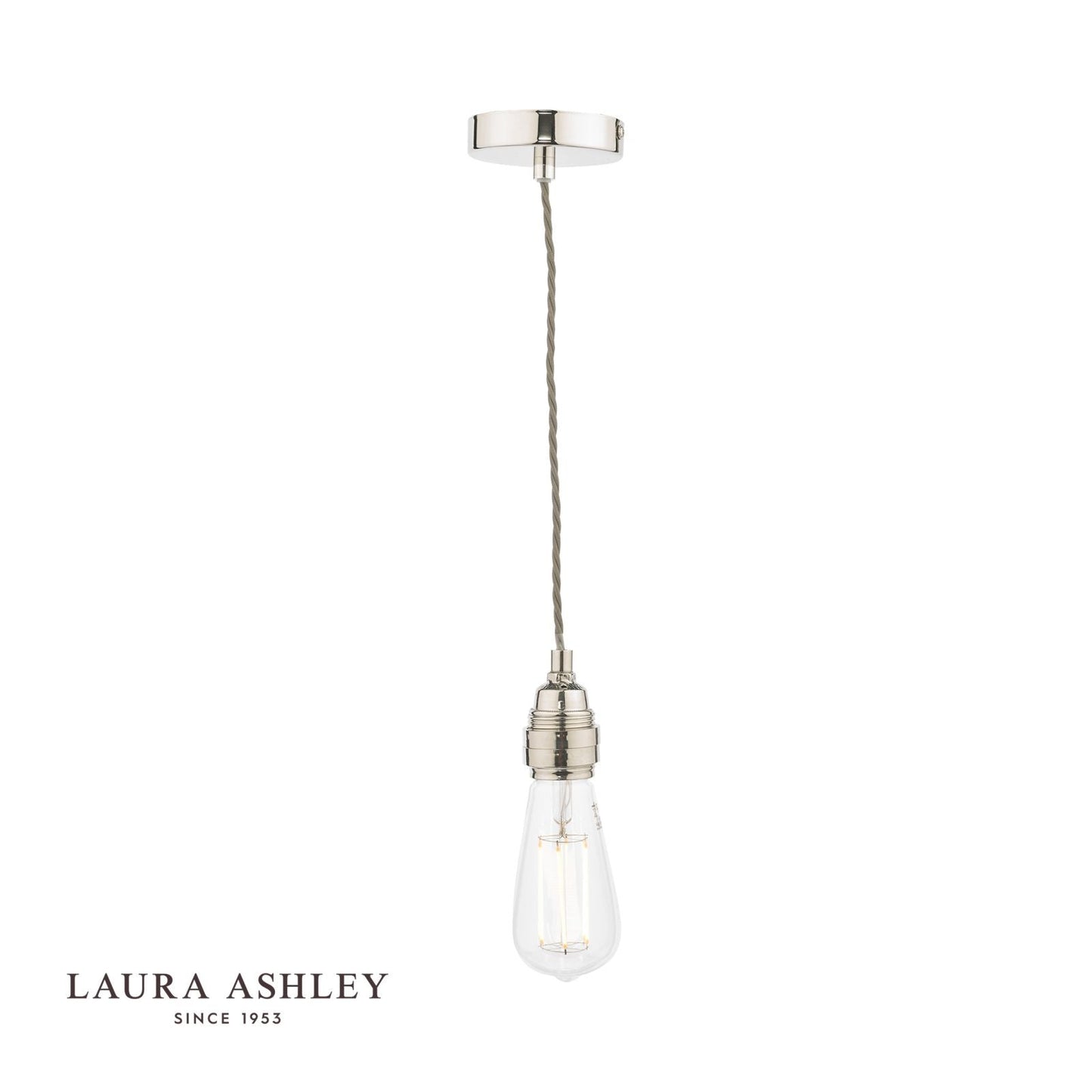 Laura Ashley Flute E27 Suspension Polished Nickel