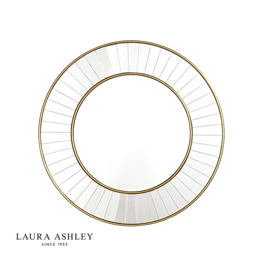 Laura Ashley Clemence Medium Round Mirror Gold Leaf 80cm