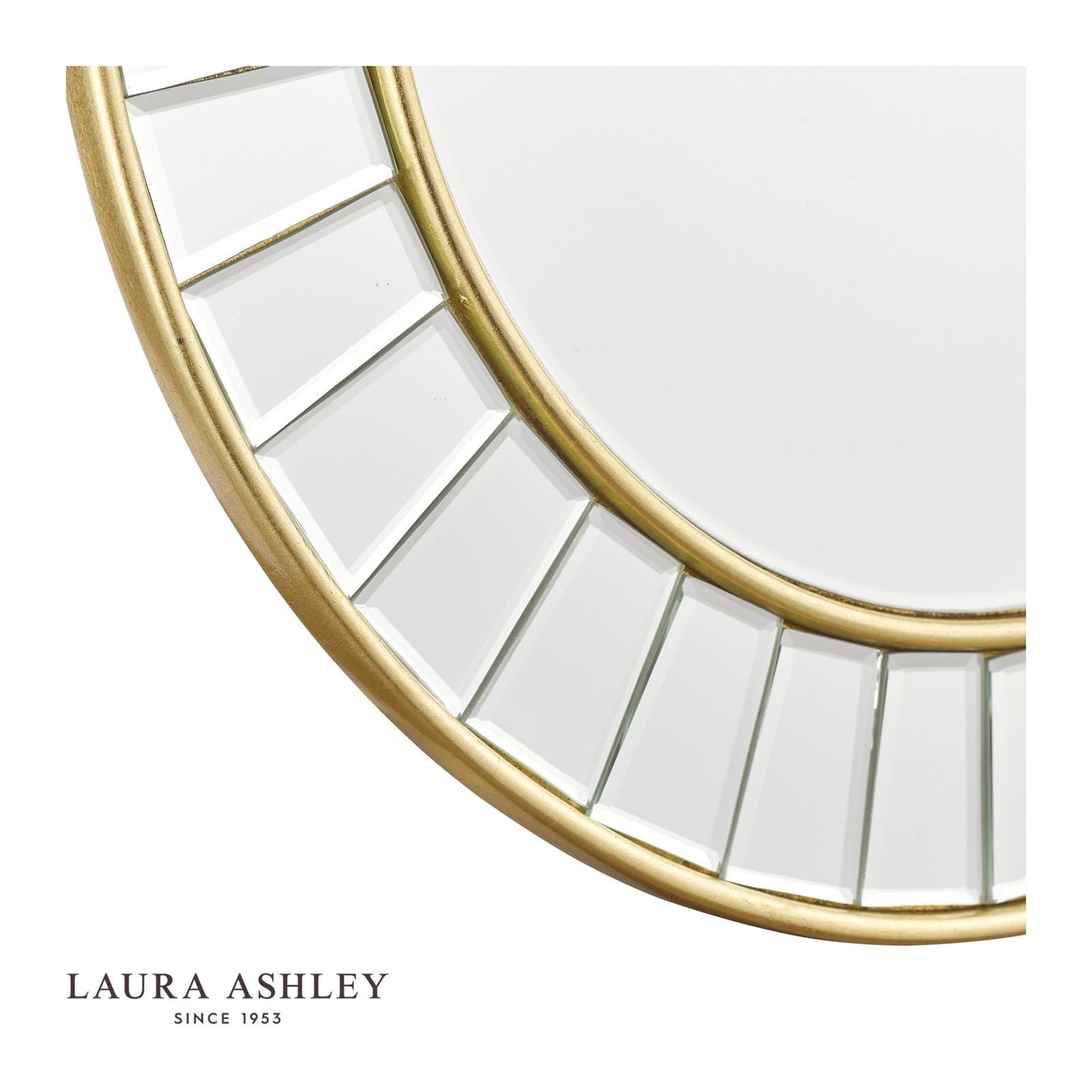 Laura Ashley Small Clemence Round Mirror Gold Leaf 50cm